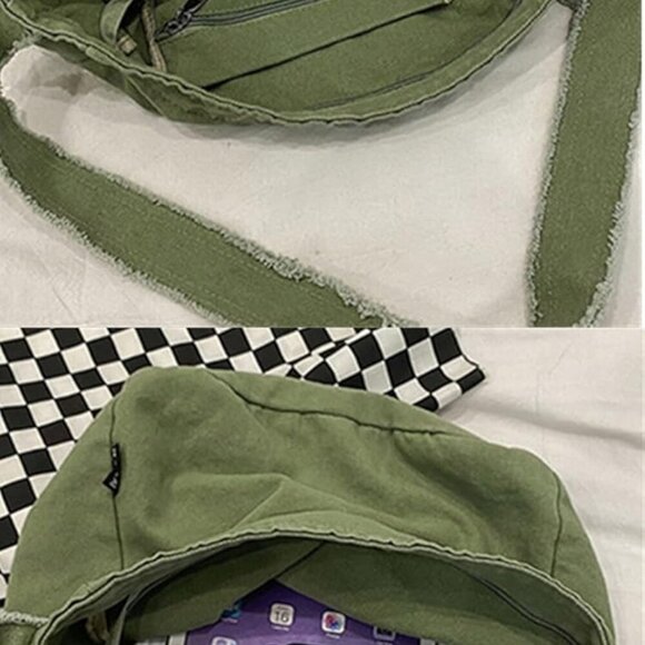 Women's Canvas Bag Crossbody Bag Casual Hobo Bag Large Shoulder Bag Shopping Bag - Picture 4 of 6